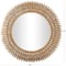 Gold Metal Radial Leaf Wall Mirror 32" x 1" x 32"